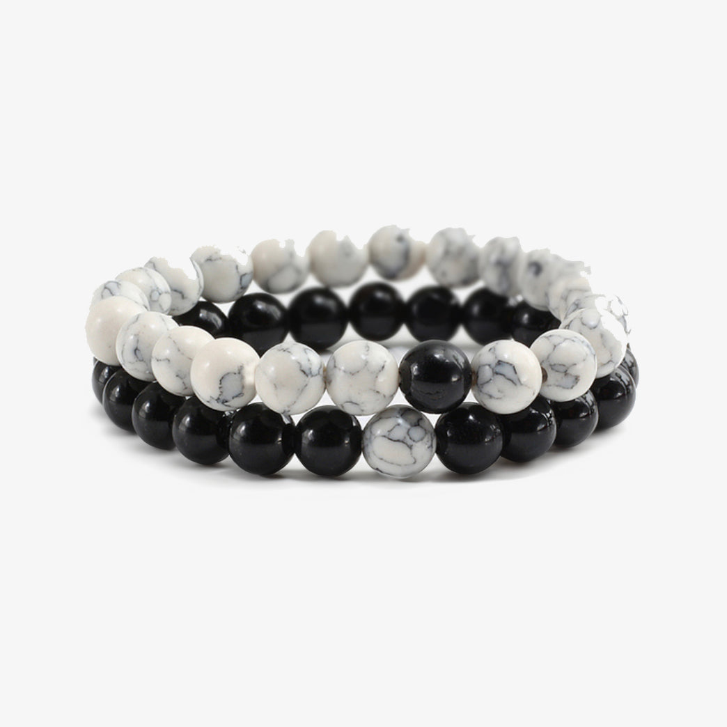 Black and White Marble Stone Bracelet