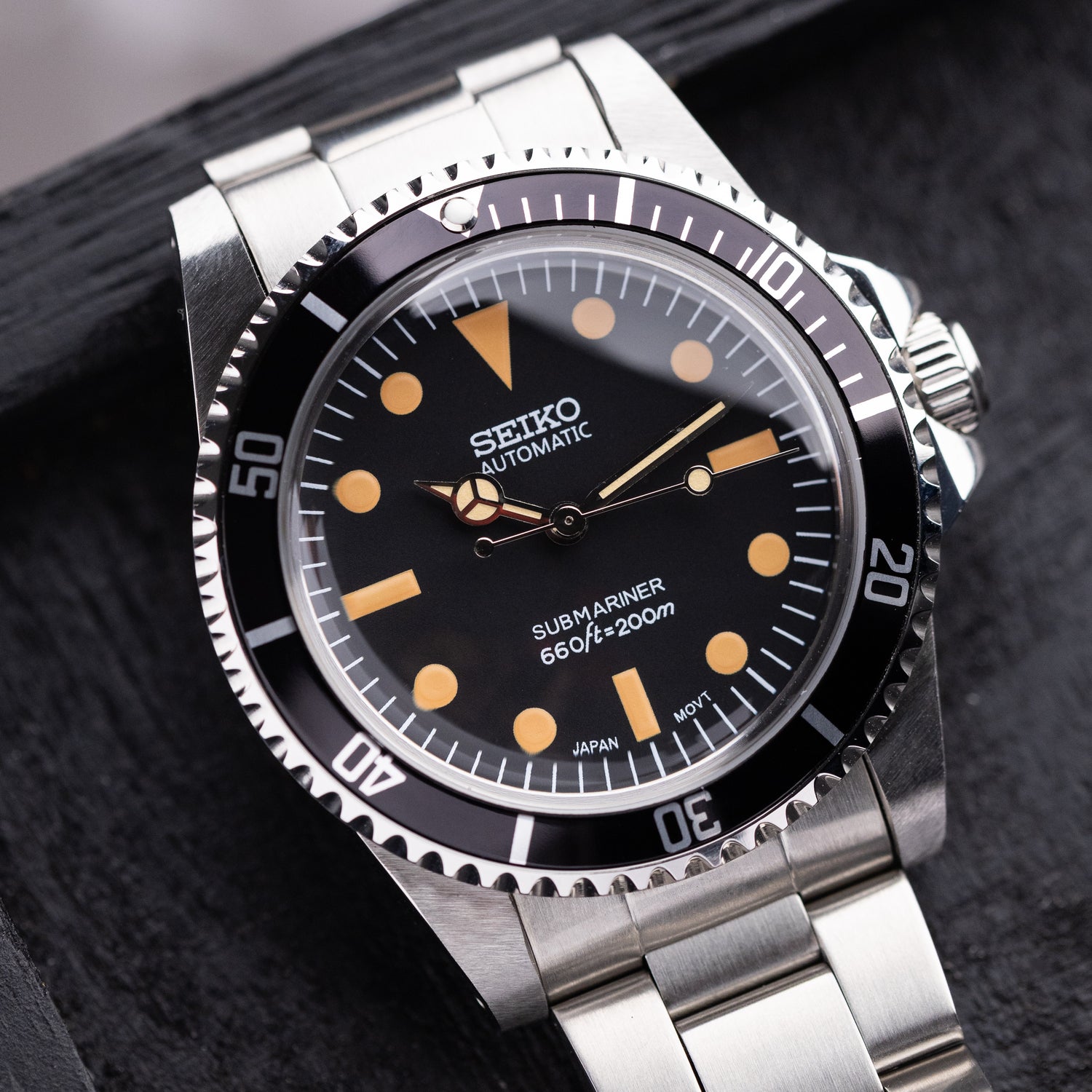 Mod Submariner 5513 Watch with T-Dial in Vintage Style