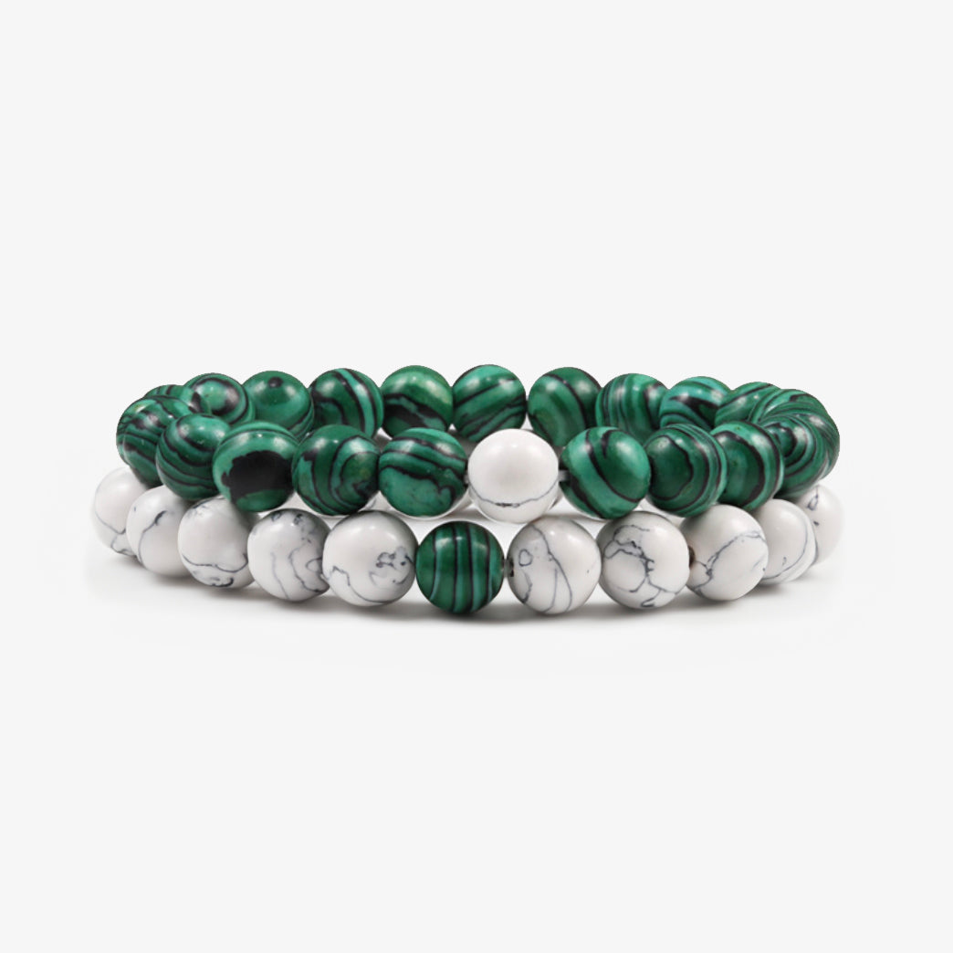 Green and White Marble Stone Bracelet