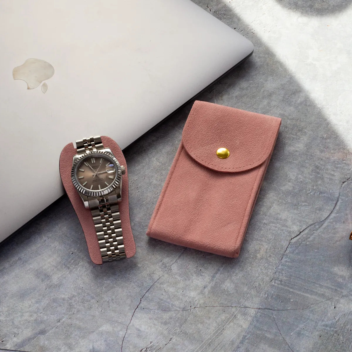 Pink Velvet Watch Pouch